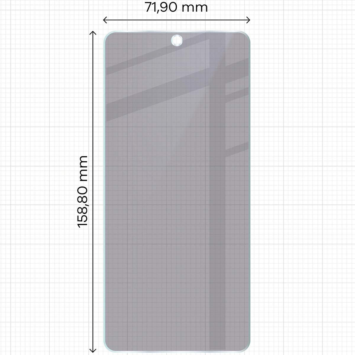 Wymiary szkła Bizon Hybrid Shadow do Vivo V50 Lite 5G